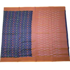 Single Ikkat Pochampally Mercerized cotton saree With Blouse | Handloom Cotton Sarees -SMCS0007