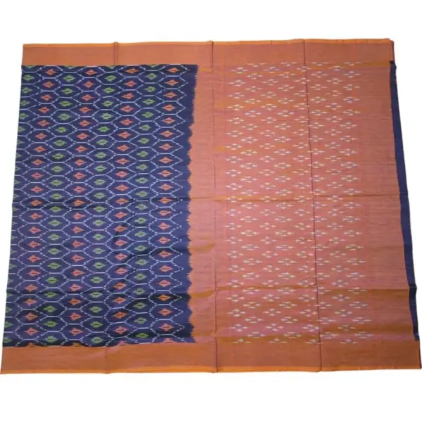 Single Ikkat Pochampally Mercerized cotton saree With Blouse | Handloom Cotton Sarees -SMCS0007