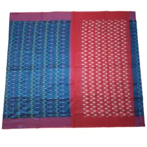 Single Ikkat Pochampally Mercerized cotton saree With Blouse | Handloom Cotton Sarees -SMCS0008
