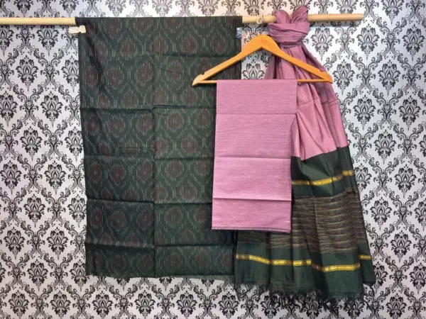 Pochampally Ikkat Silk Mix Unstitched Ethnic Dress Materials -CKSMDM00011