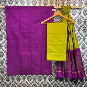 Pochampally Ikkat Silk Mix Unstitched Ethnic Dress Materials -CKSMDM00012