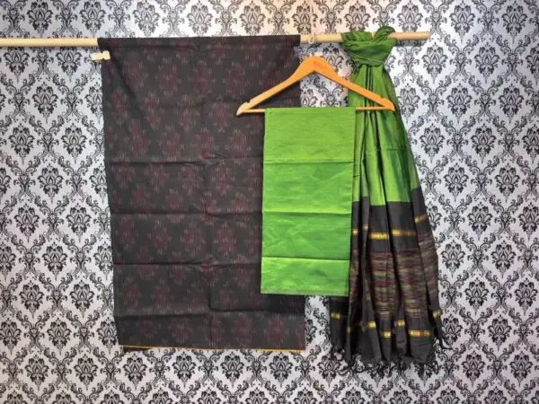 Pochampally Ikkat Silk Mix Unstitched Ethnic Dress Materials -CKSMDM00013