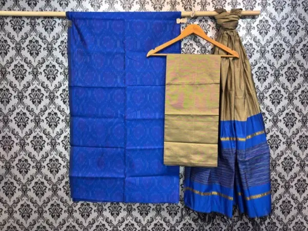 Pochampally Ikkat Silk Mix Unstitched Ethnic Dress Materials -CKSMDM00015