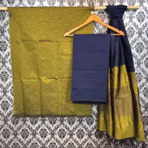 Pochampally Ikkat Silk Mix Unstitched Ethnic Dress Materials -CKSMDM00016
