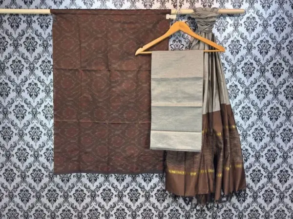 Pochampally Ikkat Silk Mix Unstitched Ethnic Dress Materials -CKSMDM00017