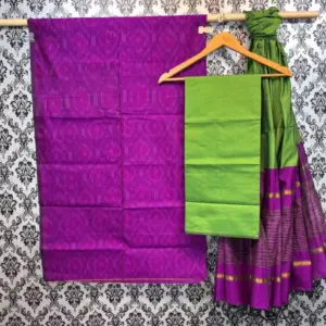 Pochampally Ikkat Silk Mix Unstitched Ethnic Dress Materials -CKSMDM00018
