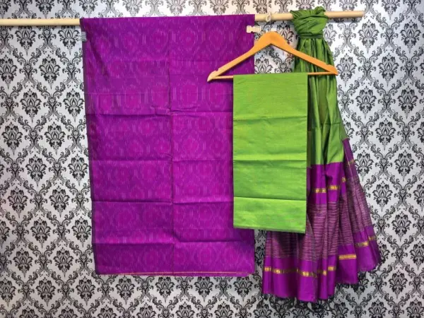 Pochampally Ikkat Silk Mix Unstitched Ethnic Dress Materials -CKSMDM00018