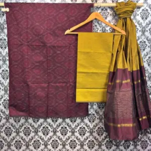 Pochampally Ikkat Silk Mix Unstitched Ethnic Dress Materials -CKSMDM00019