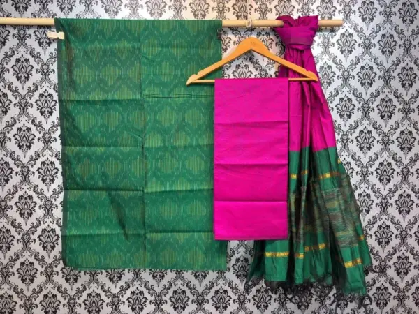 Pochampally Ikkat Silk Mix Unstitched Ethnic Dress Materials -CKSMDM00022