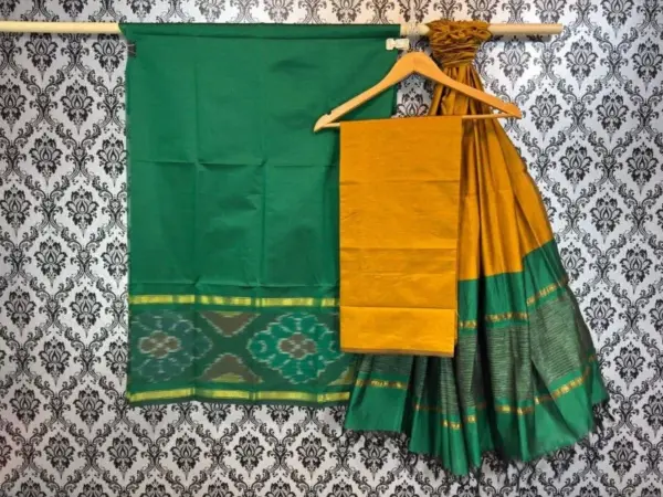 Pochampally Ikkat Silk Mix Unstitched Ethnic Dress Materials -CKSMDM00024