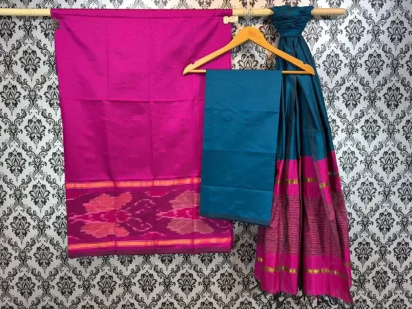 Pochampally Ikkat Silk Mix Unstitched Ethnic Dress Materials -CKSMDM00027
