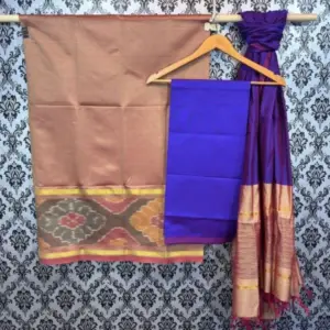 Pochampally Ikkat Silk Mix Unstitched Ethnic Dress Materials -CKSMDM00028