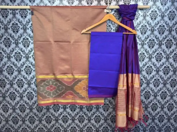 Pochampally Ikkat Silk Mix Unstitched Ethnic Dress Materials -CKSMDM00028