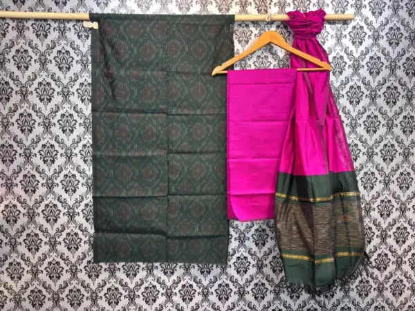 Pochampally Ikkat Silk Mix Unstitched Ethnic Dress Materials -CKSMDM0003