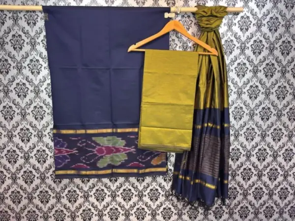 Pochampally Ikkat Silk Mix Unstitched Ethnic Dress Materials -CKSMDM00030