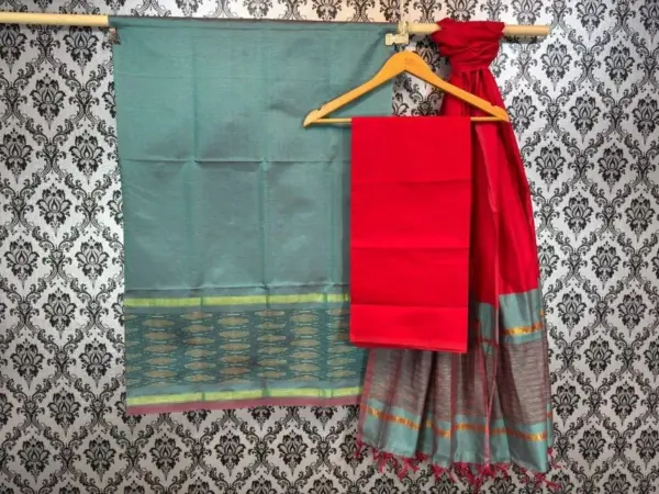 Pochampally Ikkat Silk Mix Unstitched Ethnic Dress Materials -CKSMDM00031