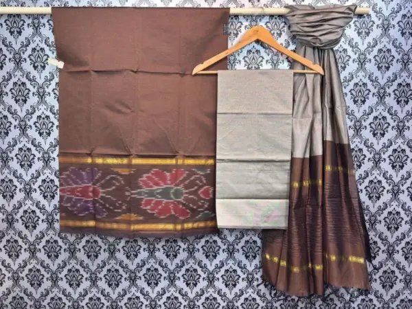 Pochampally Ikkat Silk Mix Unstitched Ethnic Dress Materials -CKSMDM00032