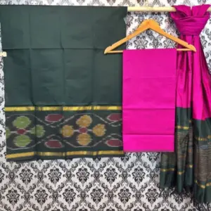 Pochampally Ikkat Silk Mix Unstitched Ethnic Dress Materials -CKSMDM00033
