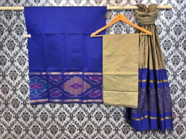 Pochampally Ikkat Silk Mix Unstitched Ethnic Dress Materials -CKSMDM00035