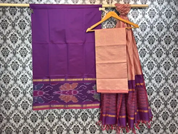 Pochampally Ikkat Silk Mix Unstitched Ethnic Dress Materials -CKSMDM00038