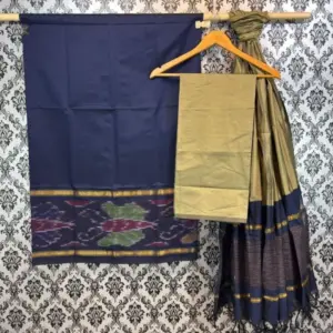 Pochampally Ikkat Silk Mix Unstitched Ethnic Dress Materials -CKSMDM00039