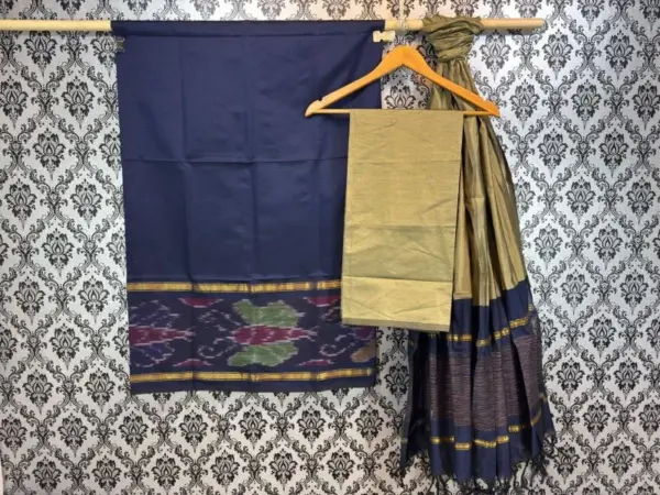 Pochampally Ikkat Silk Mix Unstitched Ethnic Dress Materials -CKSMDM00039