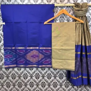 Pochampally Ikkat Silk Mix Unstitched Ethnic Dress Materials -CKSMDM00039
