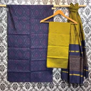 Pochampally Ikkat Silk Mix Unstitched Ethnic Dress Materials -CKSMDM0004