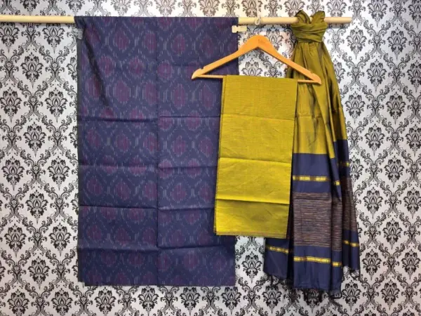 Pochampally Ikkat Silk Mix Unstitched Ethnic Dress Materials -CKSMDM0004
