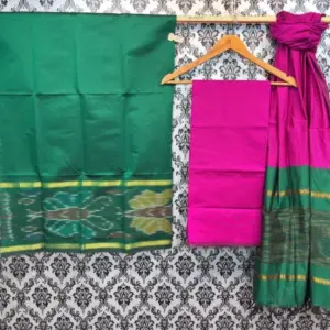 Pochampally Ikkat Silk Mix Unstitched Ethnic Dress Materials -CKSMDM00041