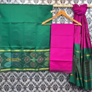 Pochampally Ikkat Silk Mix Unstitched Ethnic Dress Materials -CKSMDM00042
