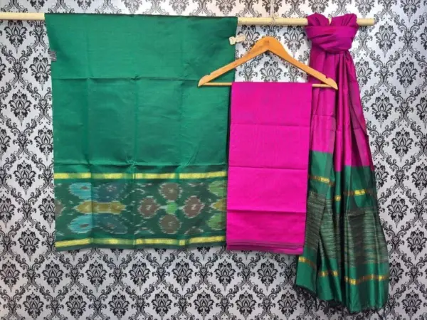 Pochampally Ikkat Silk Mix Unstitched Ethnic Dress Materials -CKSMDM00042