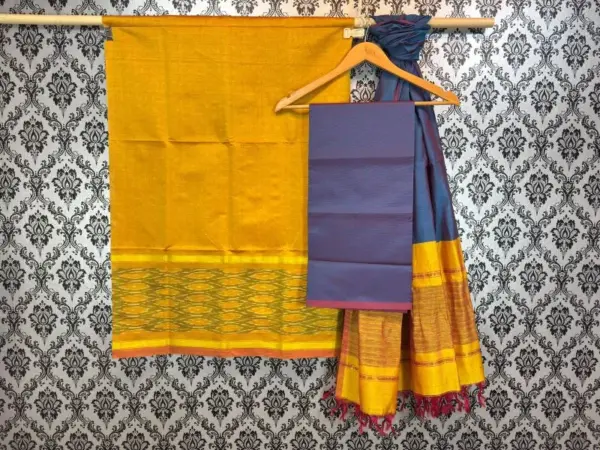 Pochampally Ikkat Silk Mix Unstitched Ethnic Dress Materials -CKSMDM00043