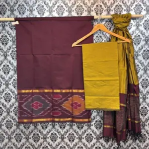 Pochampally Ikkat Silk Mix Unstitched Ethnic Dress Materials -CKSMDM00045