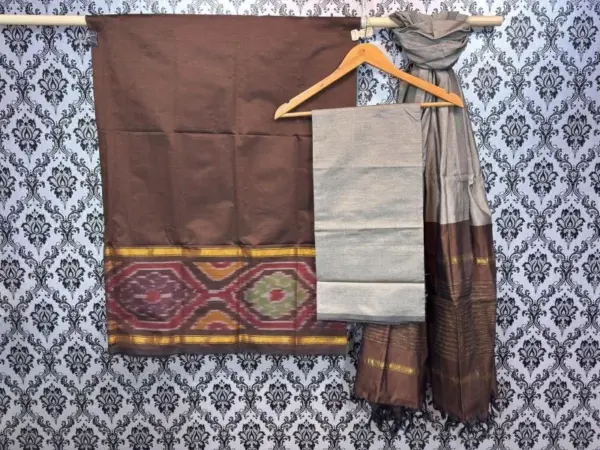 Pochampally Ikkat Silk Mix Unstitched Ethnic Dress Materials -CKSMDM00046