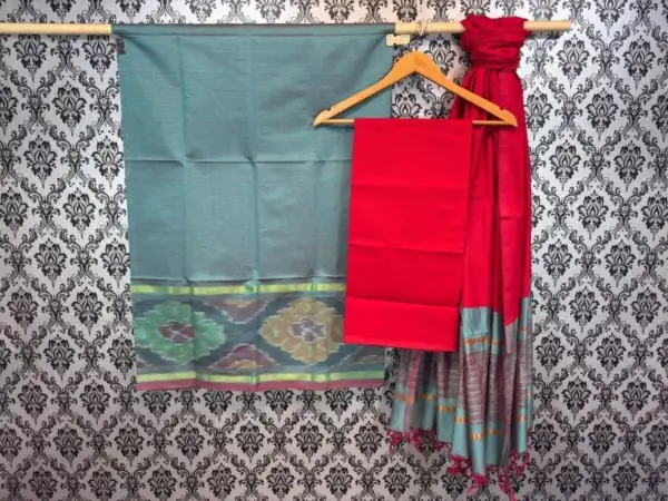 Pochampally Ikkat Silk Mix Unstitched Ethnic Dress Materials -CKSMDM00047