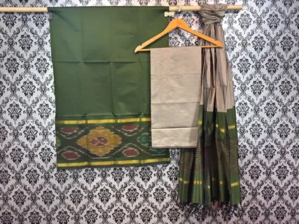 Pochampally Ikkat Silk Mix Unstitched Ethnic Dress Materials -CKSMDM00049