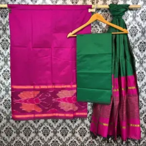 Pochampally Ikkat Silk Mix Unstitched Ethnic Dress Materials -CKSMDM00050