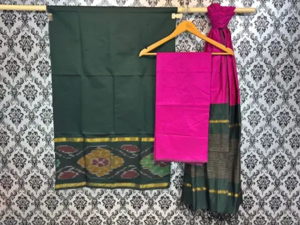 Pochampally Ikkat Silk Mix Unstitched Ethnic Dress Materials -CKSMDM00051