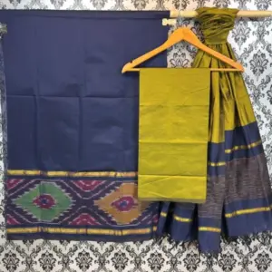 Pochampally Ikkat Silk Mix Unstitched Ethnic Dress Materials -CKSMDM00052