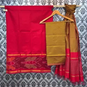 Pochampally Ikkat Silk Mix Unstitched Ethnic Dress Materials -CKSMDM00053