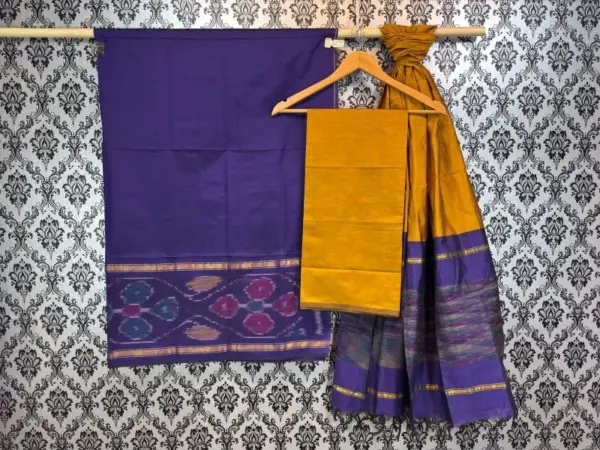 Pochampally Ikkat Silk Mix Unstitched Ethnic Dress Materials -CKSMDM00054