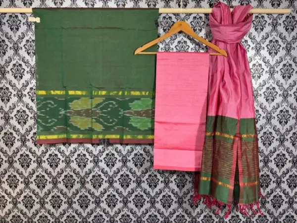 Pochampally Ikkat Silk Mix Unstitched Ethnic Dress Materials -CKSMDM00057