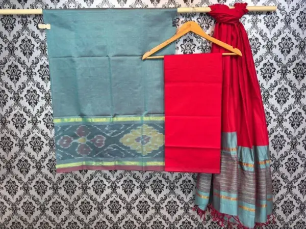 Pochampally Ikkat Silk Mix Unstitched Ethnic Dress Materials -CKSMDM00060