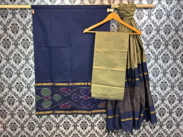 Pochampally Ikkat Silk Mix Unstitched Ethnic Dress Materials -CKSMDM00061