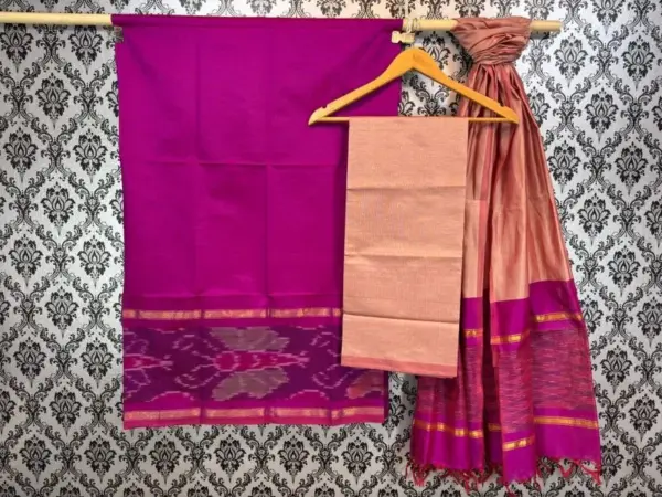 Pochampally Ikkat Silk Mix Unstitched Ethnic Dress Materials -CKSMDM00063