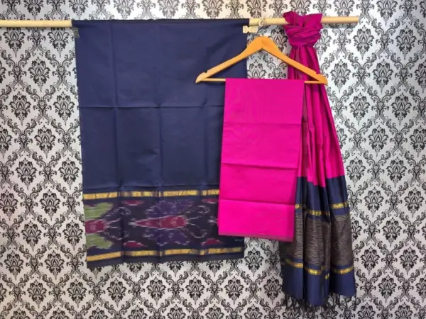 Pochampally Ikkat Silk Mix Unstitched Ethnic Dress Materials -CKSMDM00064