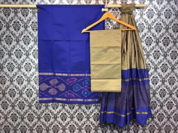 Pochampally Ikkat Silk Mix Unstitched Ethnic Dress Materials -CKSMDM00067