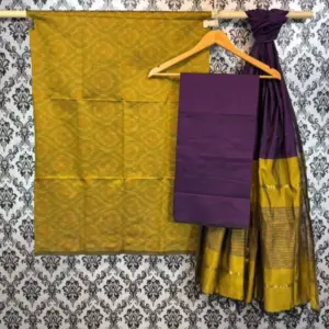 Pochampally Ikkat Silk Mix Unstitched Ethnic Dress Materials -CKSMDM0007