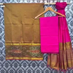Pochampally Ikkat Silk Mix Unstitched Ethnic Dress Materials -CKSMDM0007